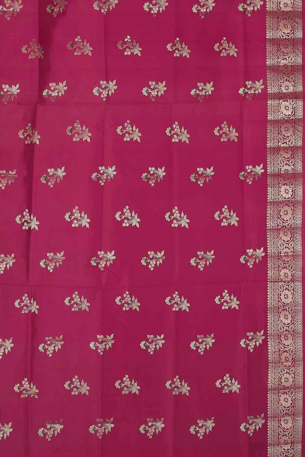 Magenta Banarasi Raw Silk Saree