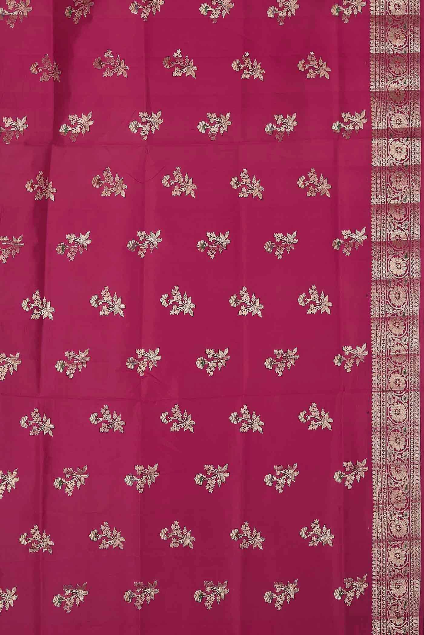 Magenta Banarasi Raw Silk Saree