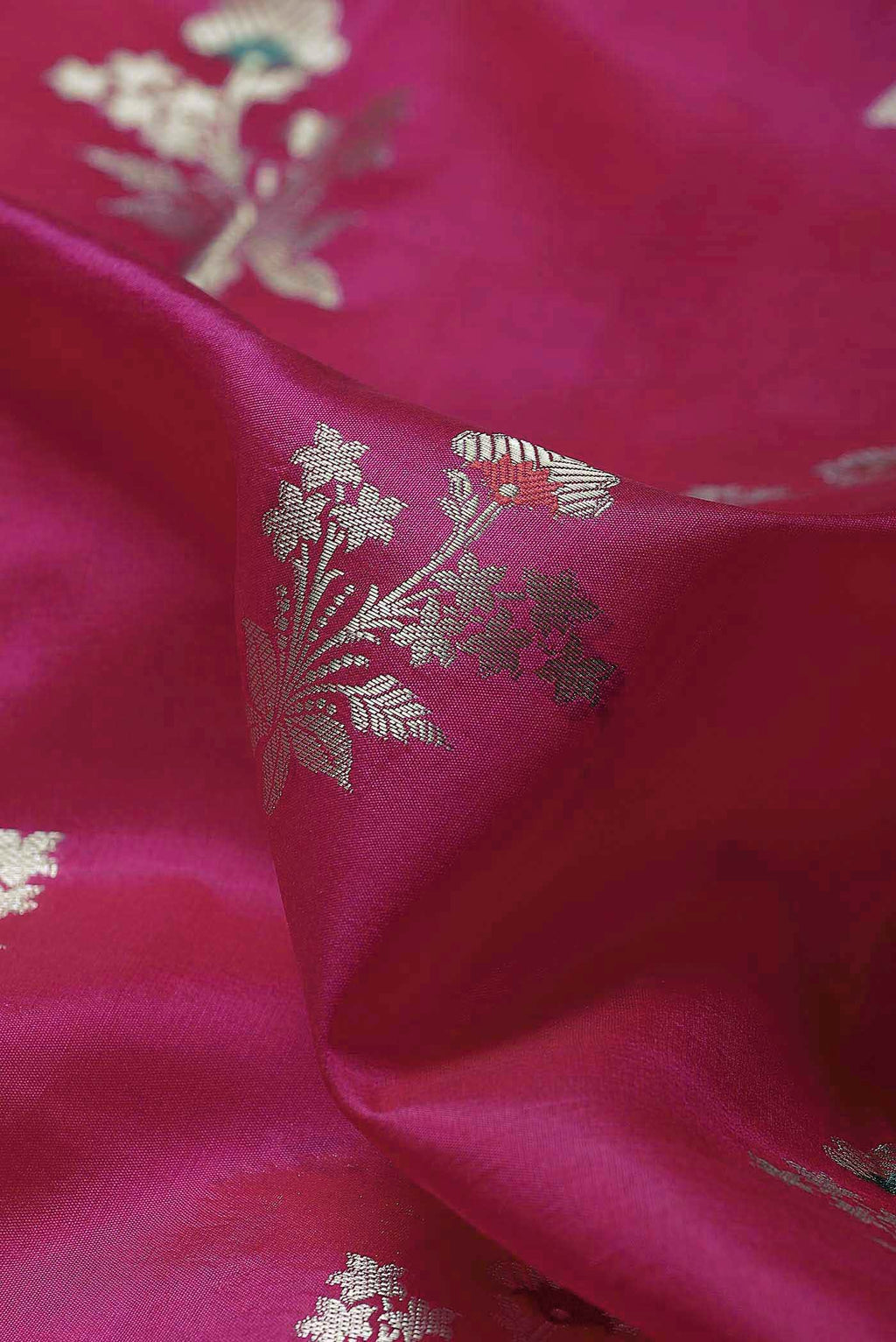 Magenta Banarasi Raw Silk Saree