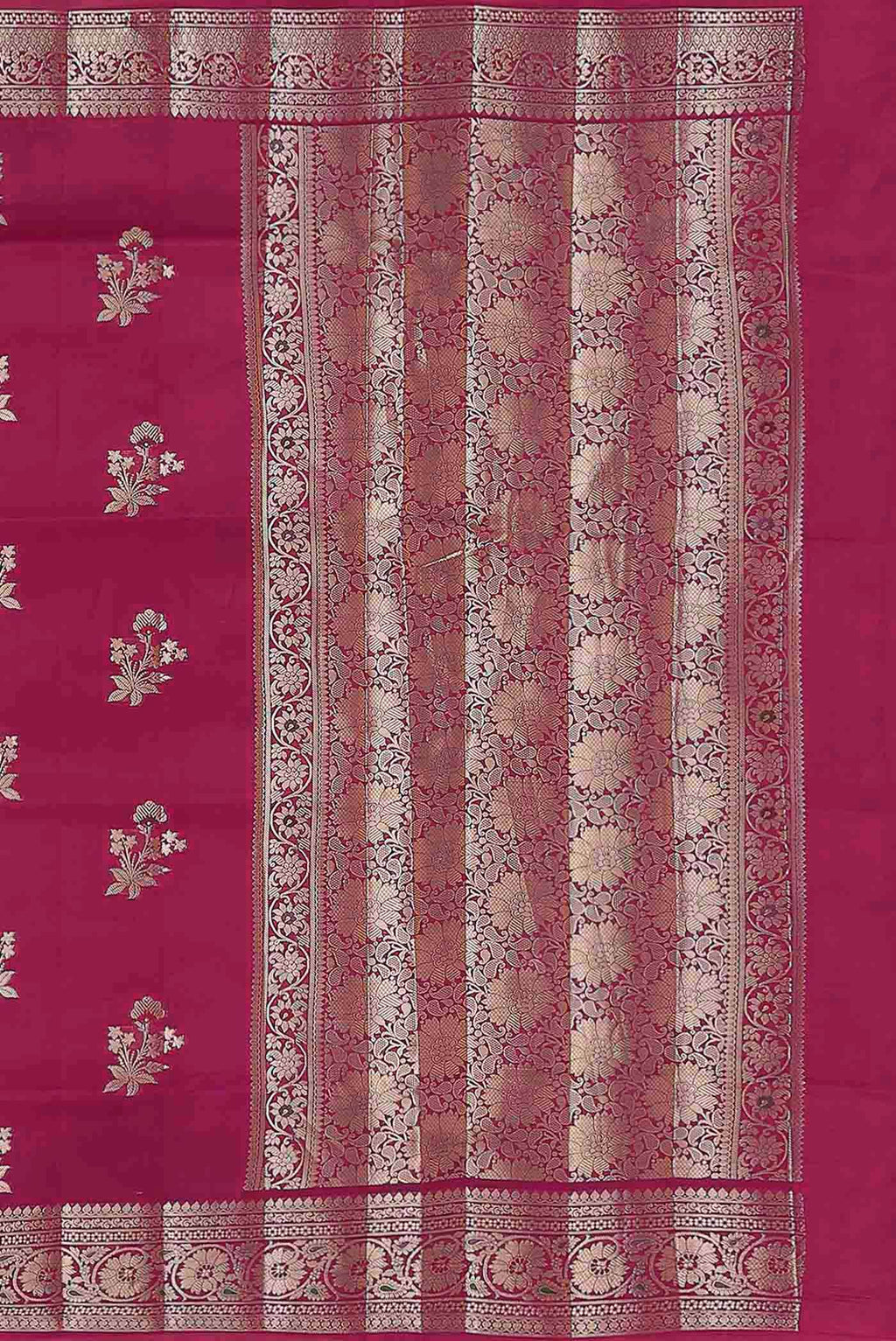 Magenta Banarasi Raw Silk Saree