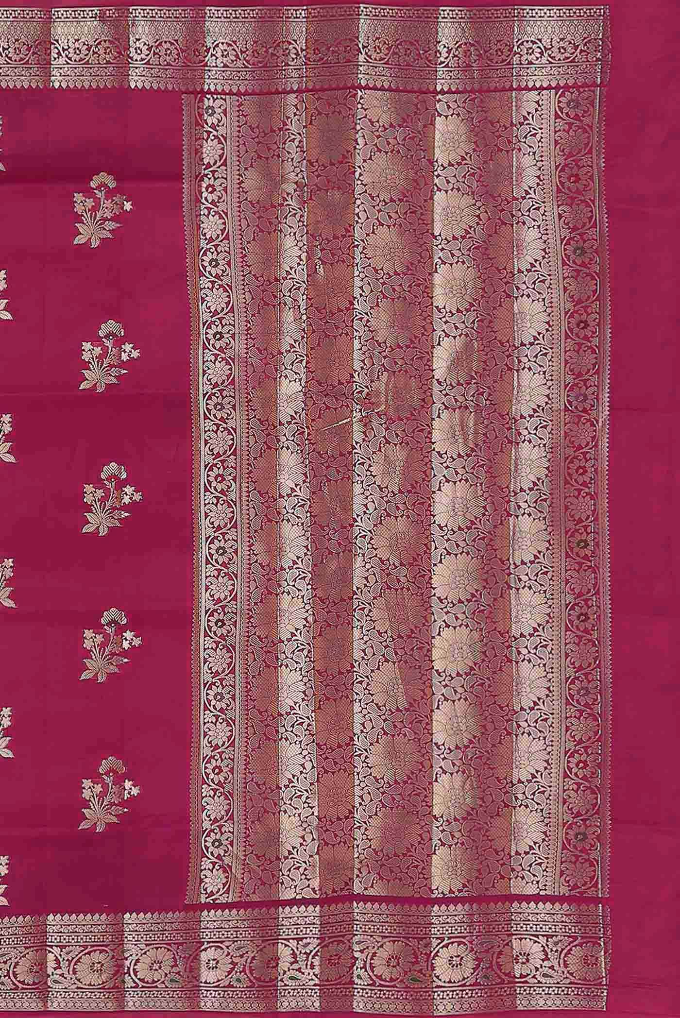 Magenta Banarasi Raw Silk Saree
