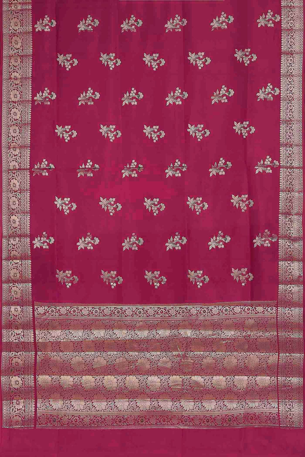 Magenta Banarasi Raw Silk Saree