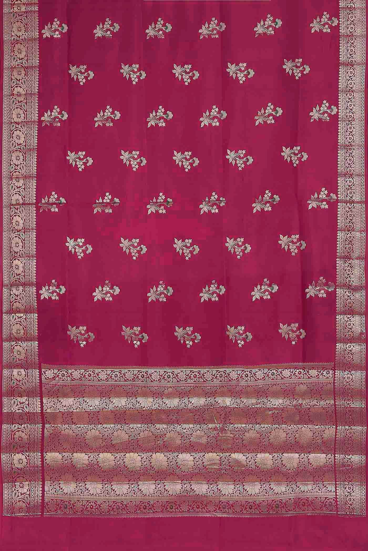 Magenta Banarasi Raw Silk Saree