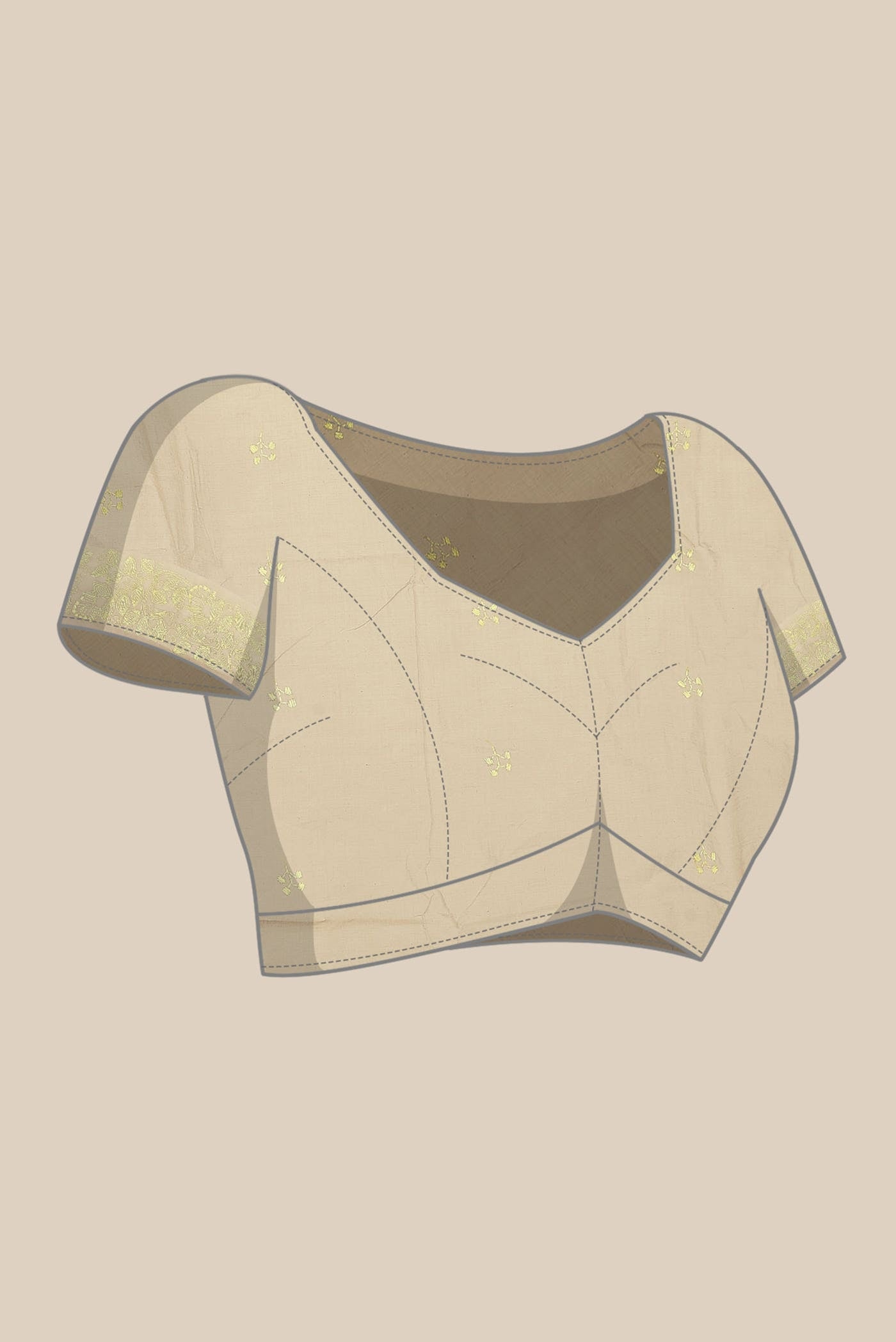 Beige Bengal Cotton Saree