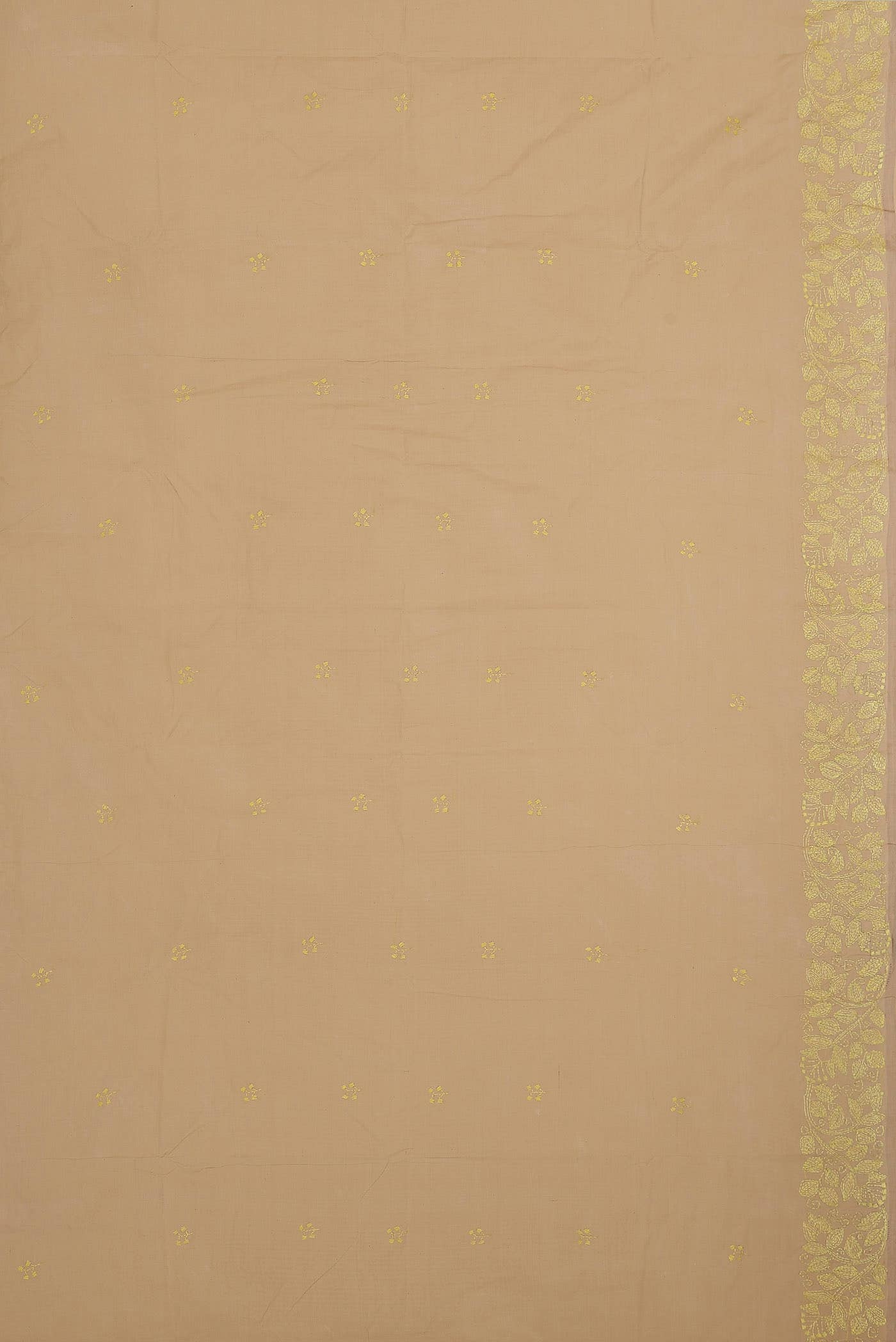 Beige Bengal Cotton Saree