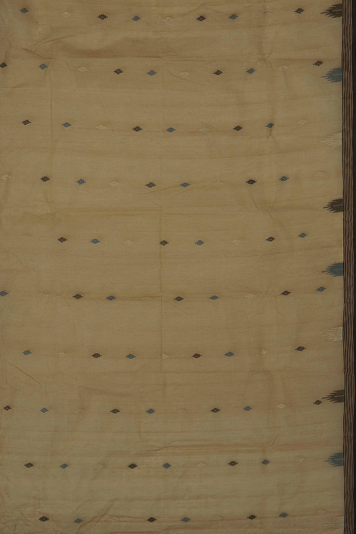 Beige Bengal Cotton Saree