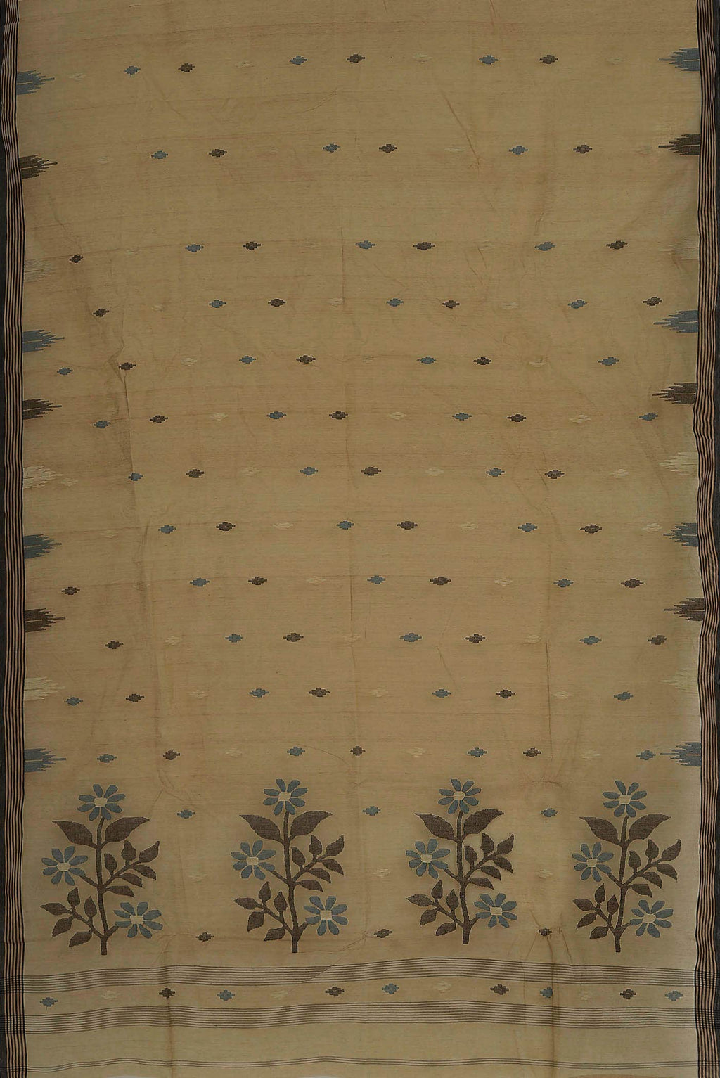 Beige Bengal Cotton Saree