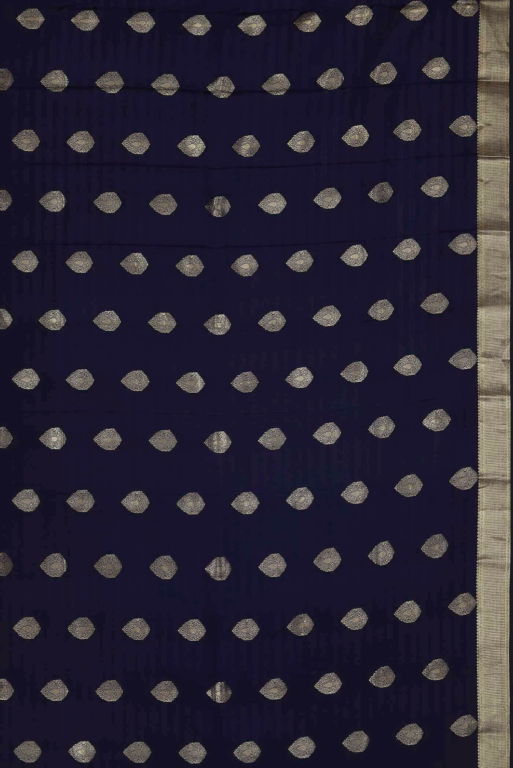 Blue Mysore Crepe Saree