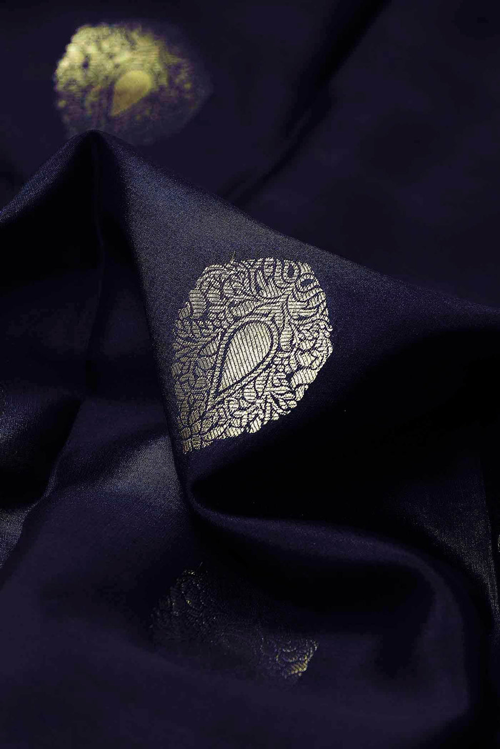 Blue Mysore Crepe Saree