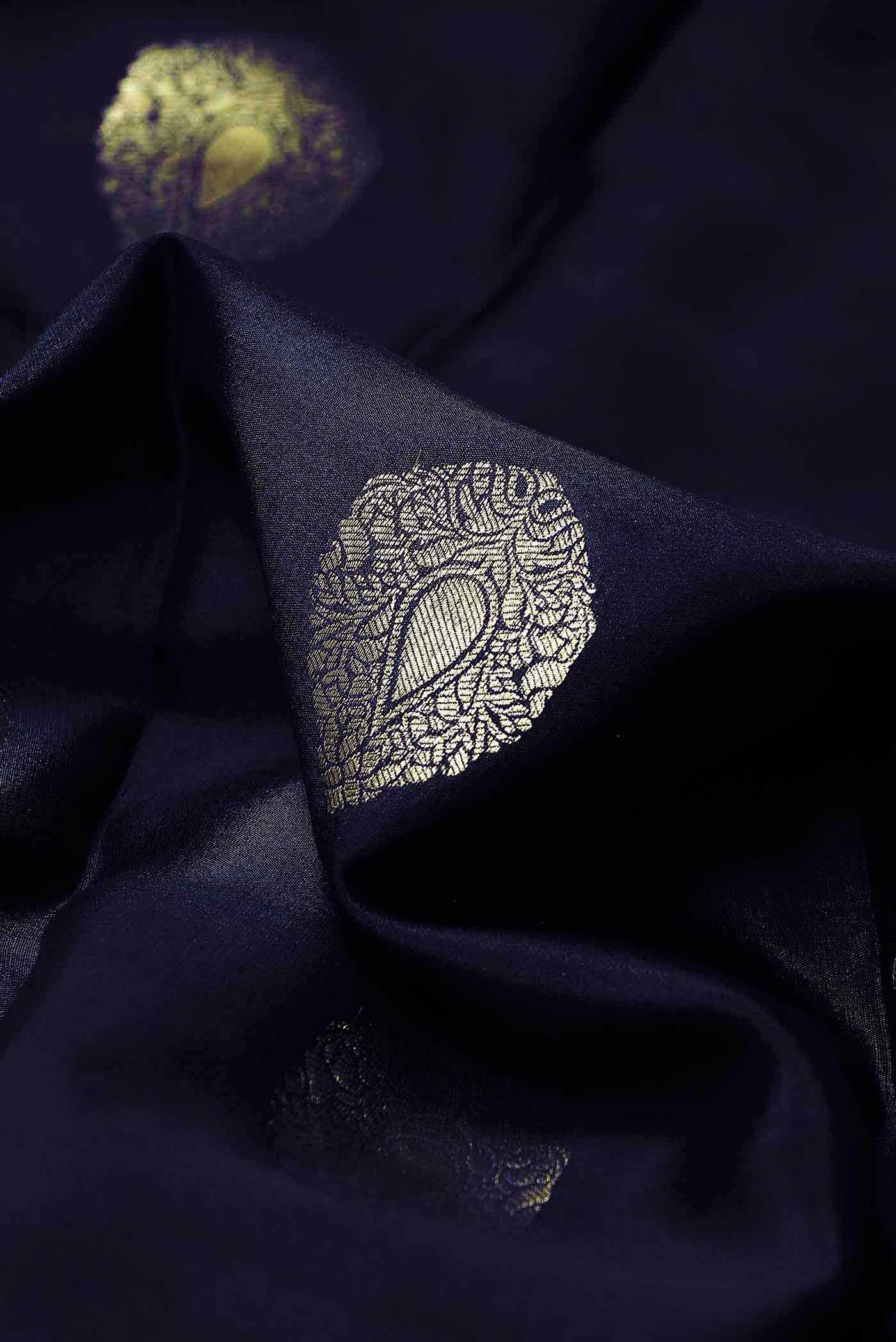 Blue Mysore Crepe Saree