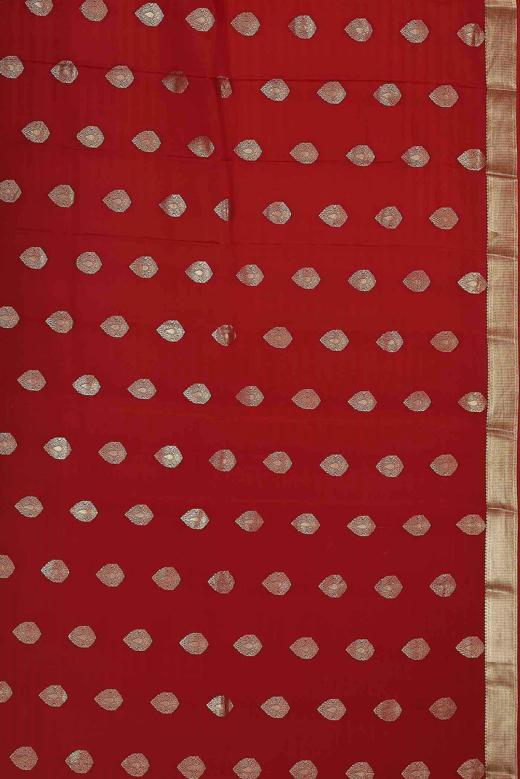 Red Mysore Crepe Saree