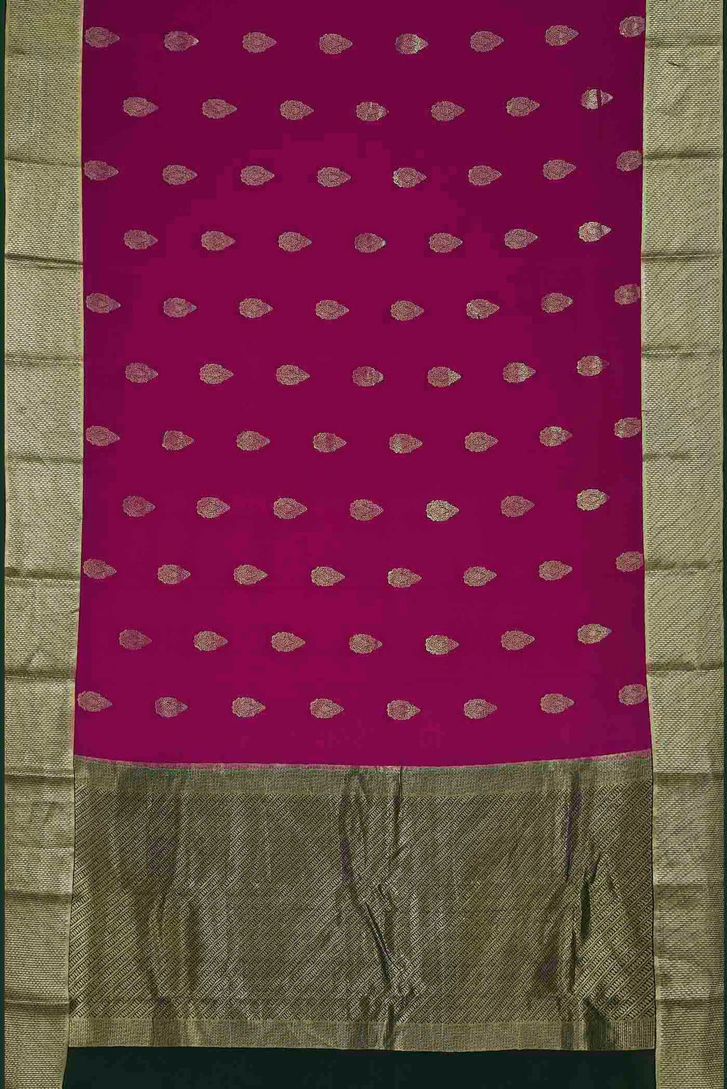 Magenta Mysore Crepe Saree