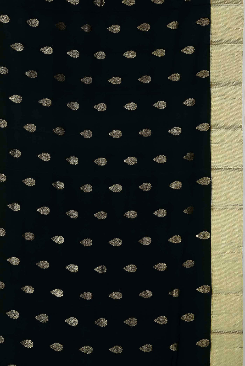 Black Mysore Crepe Saree