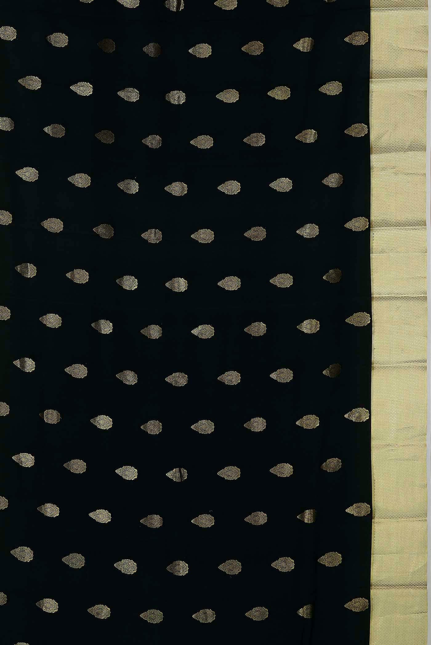 Black Mysore Crepe Saree