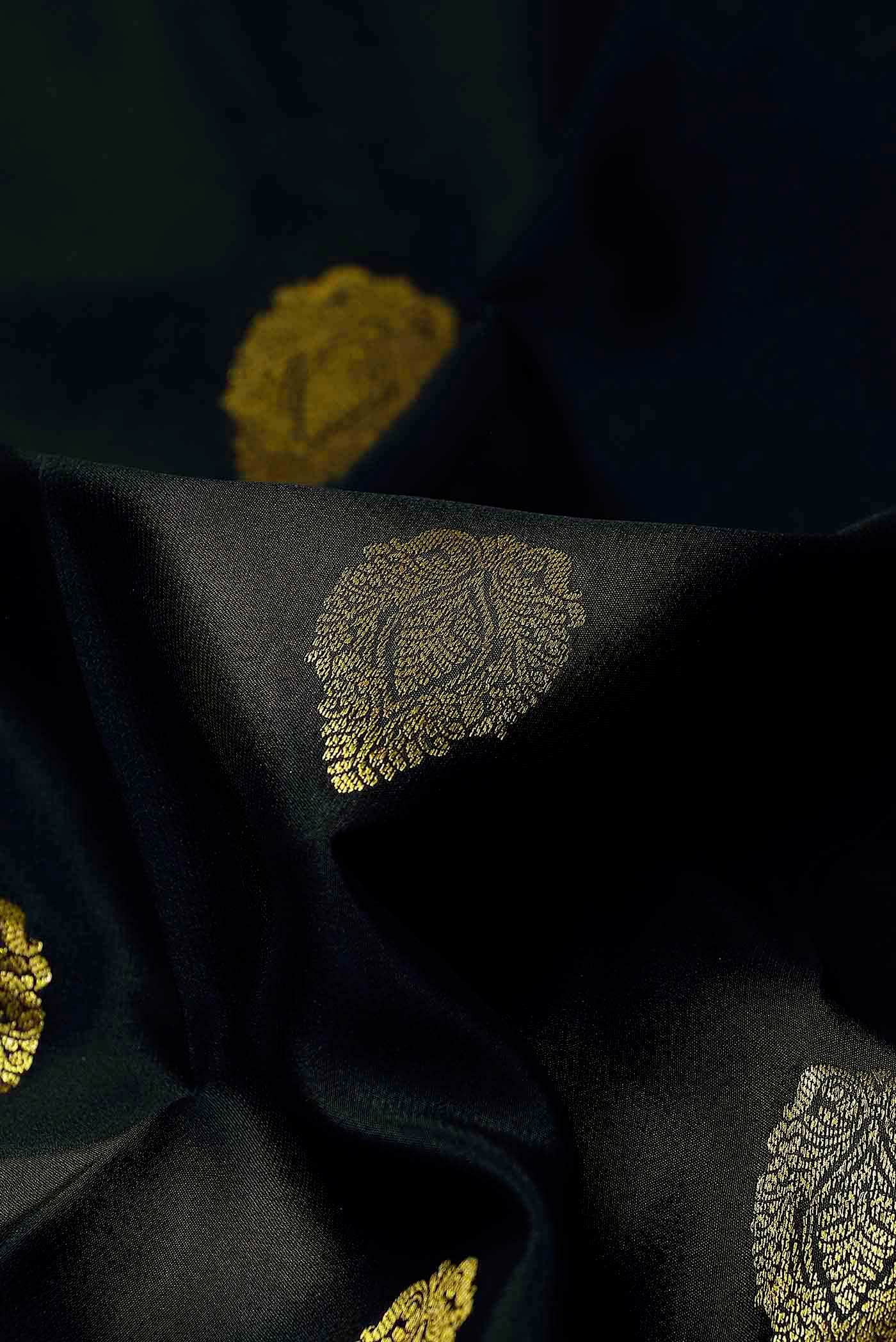 Black Mysore Crepe Saree