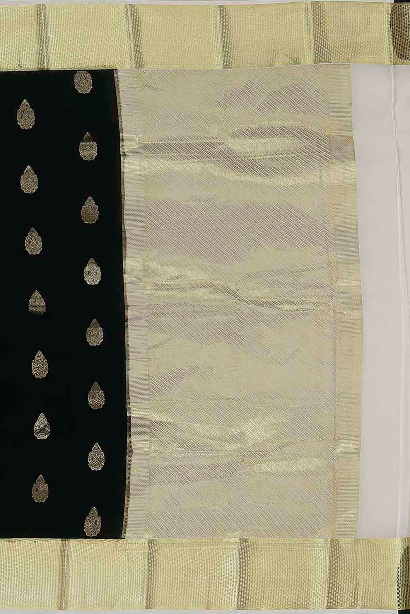 Black Mysore Crepe Saree
