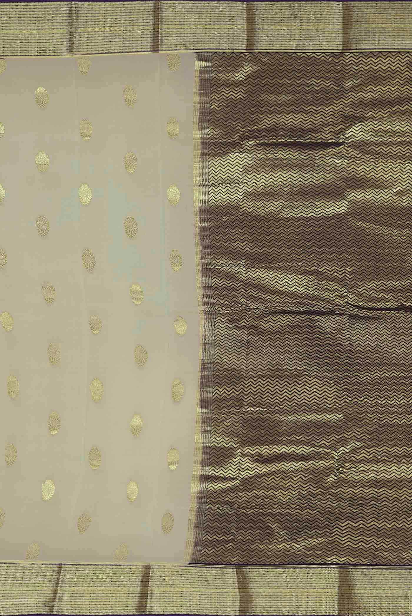 Cream Mysore Crepe Saree