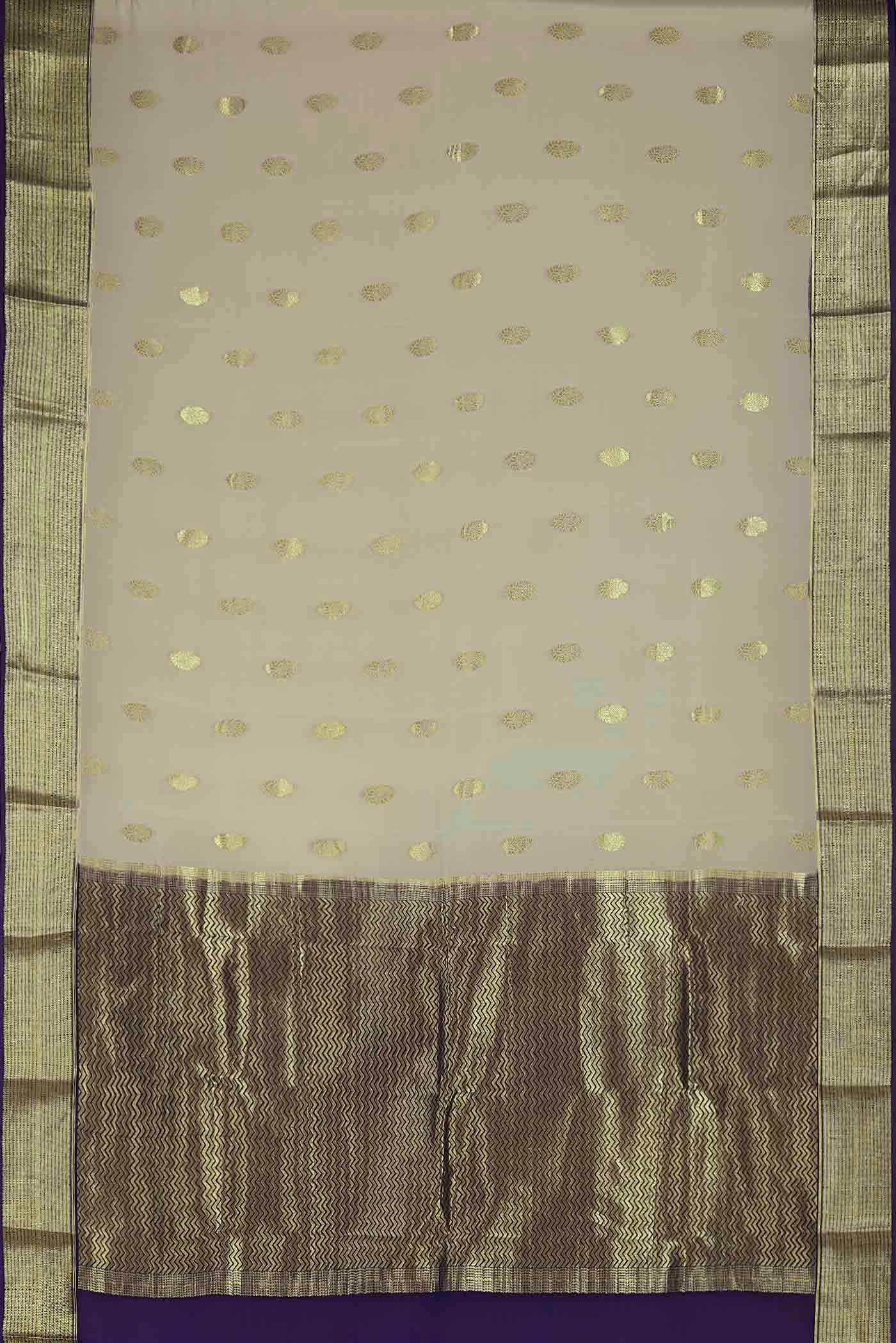 Cream Mysore Crepe Saree