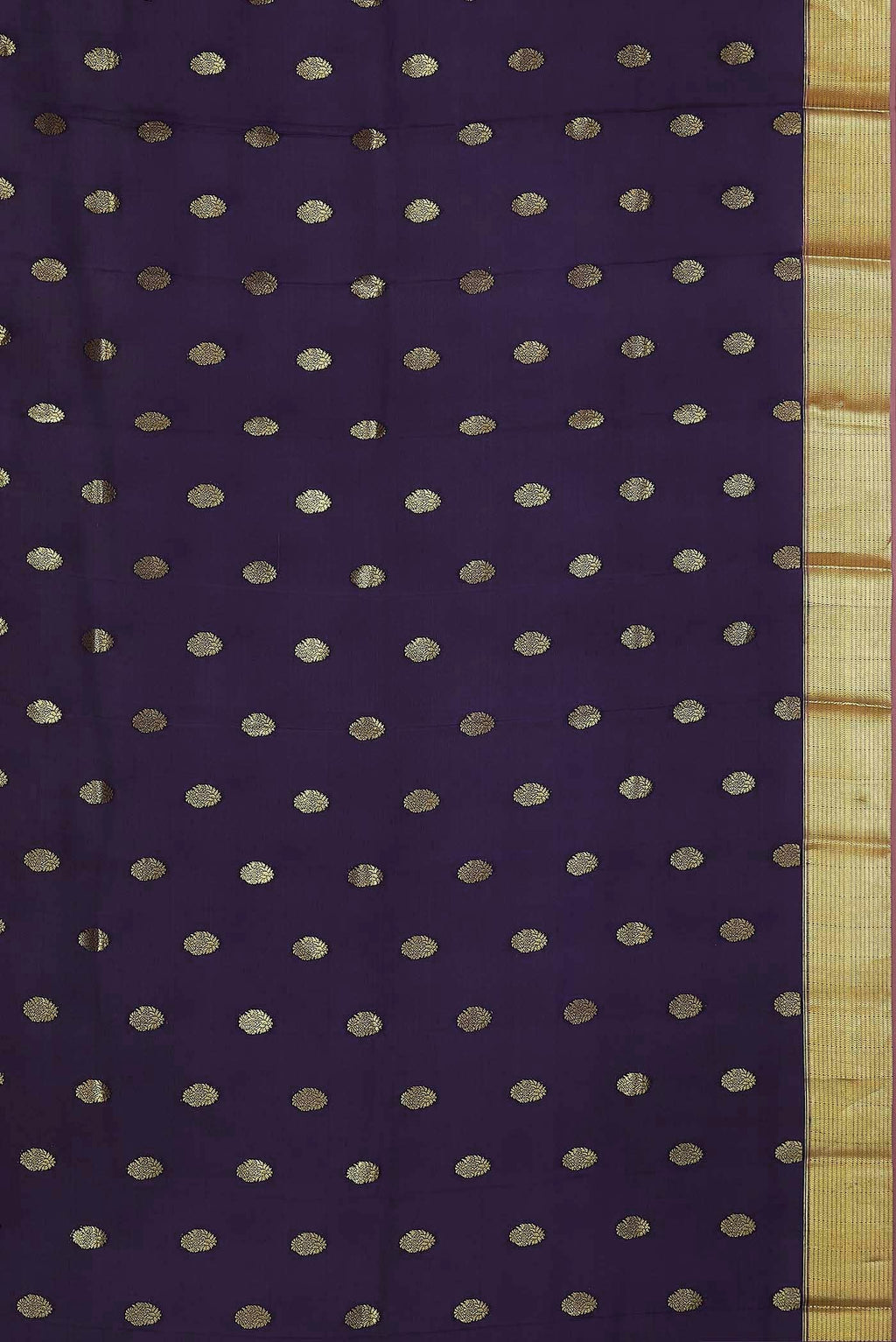 Navy Blue Mysore Crepe Saree