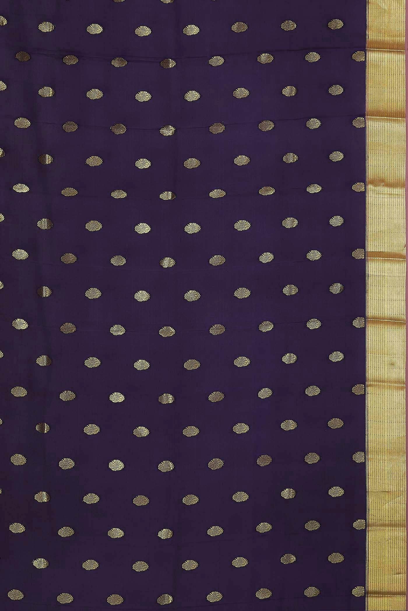 Navy Blue Mysore Crepe Saree