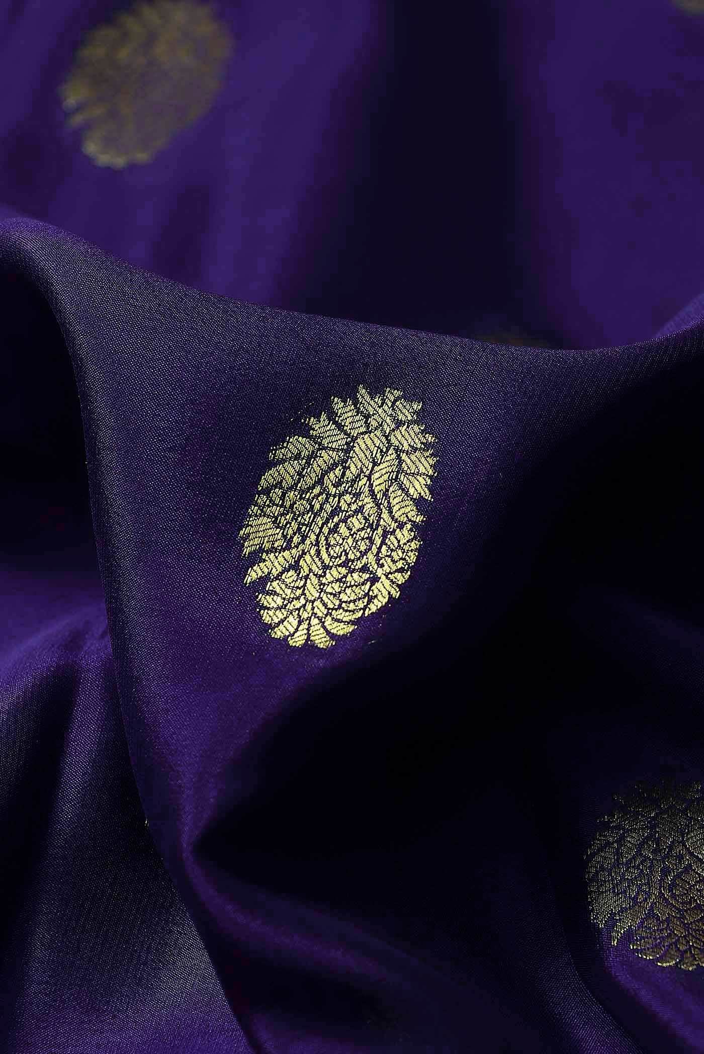 Navy Blue Mysore Crepe Saree