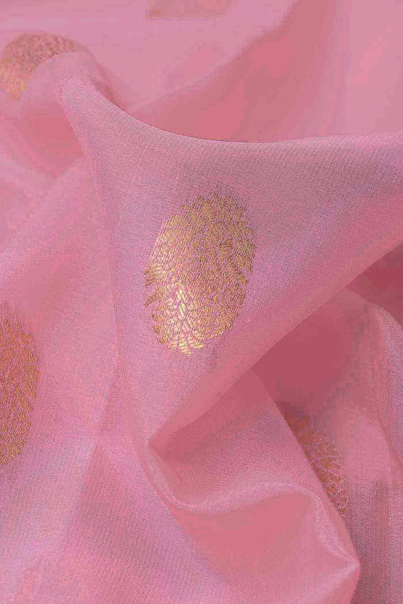 Pink Mysore Crepe Saree