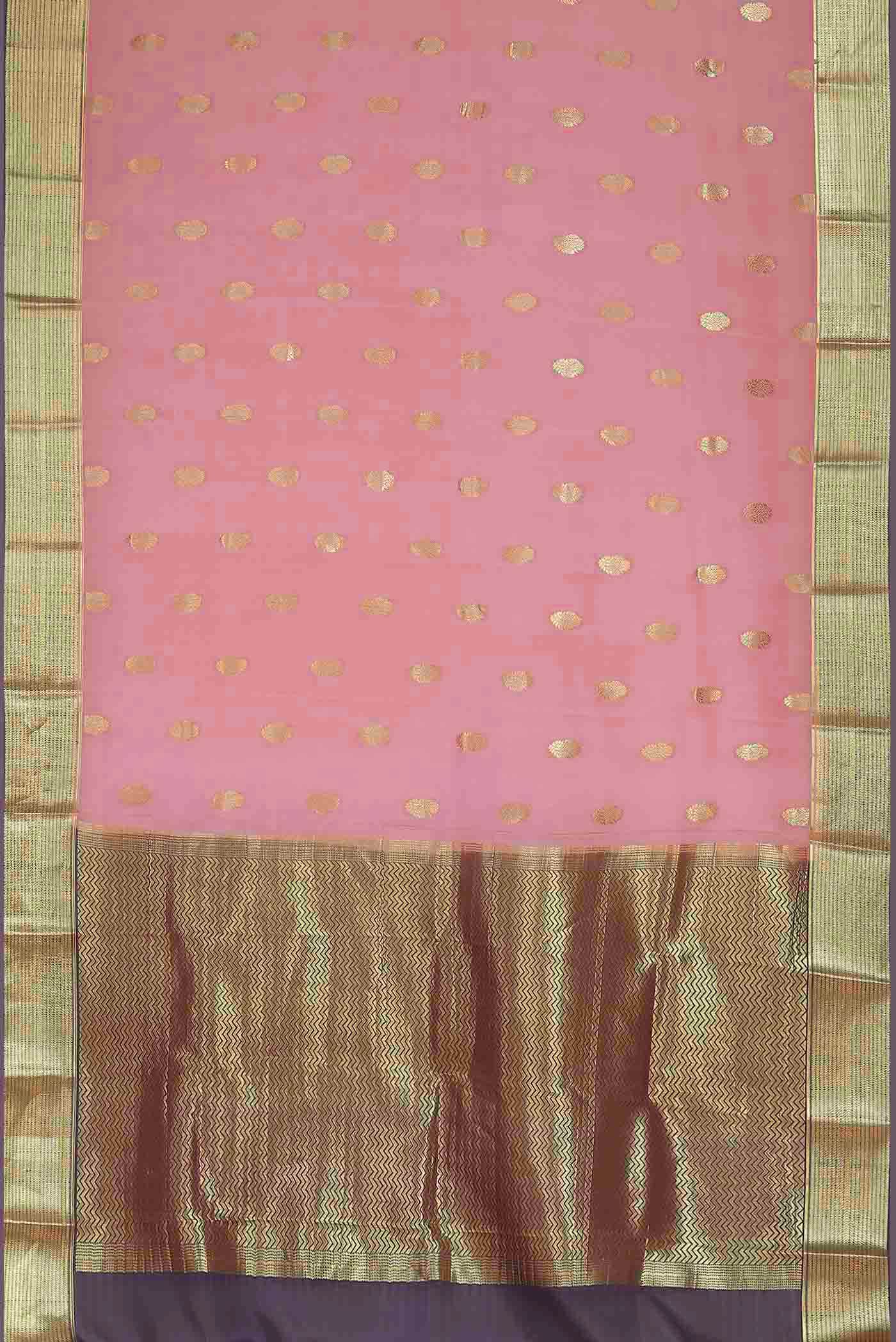Pink Mysore Crepe Saree