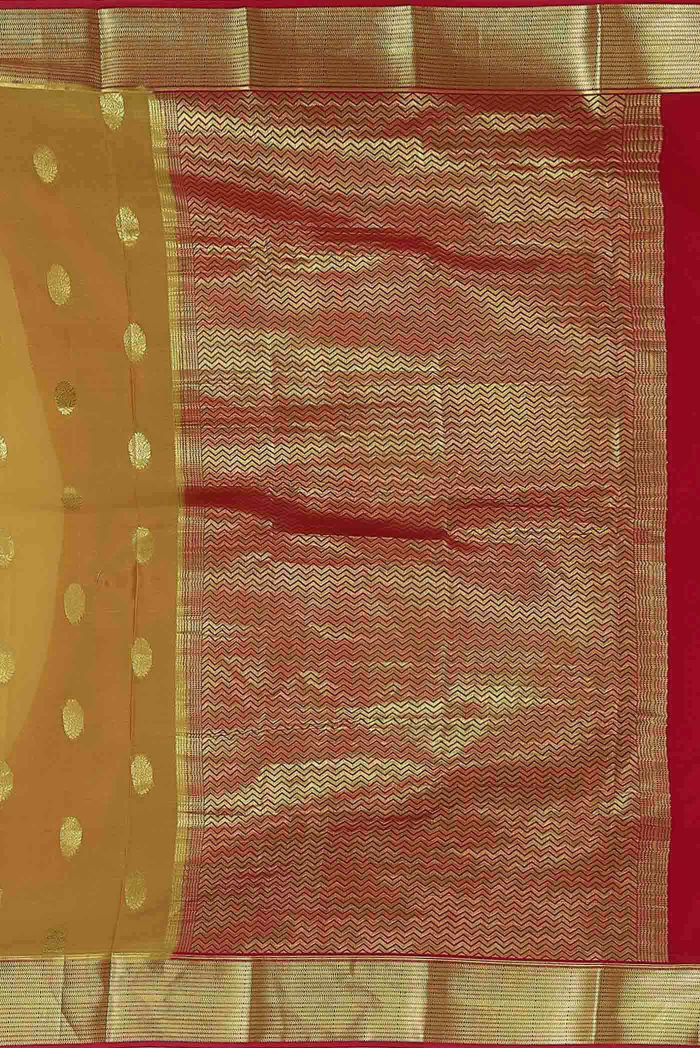 Mustard Mysore Crepe Saree
