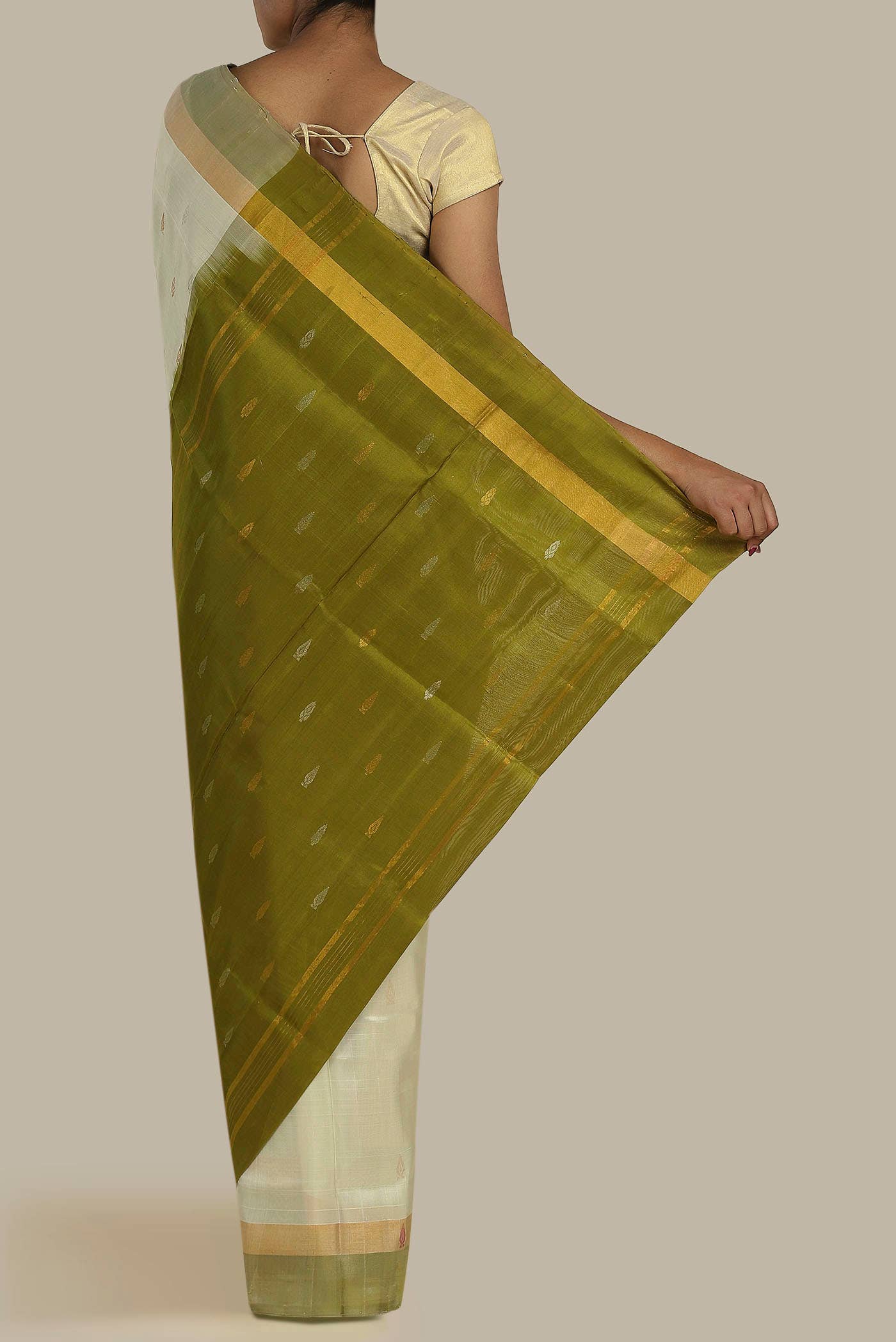 Cream Uppada Silk Saree