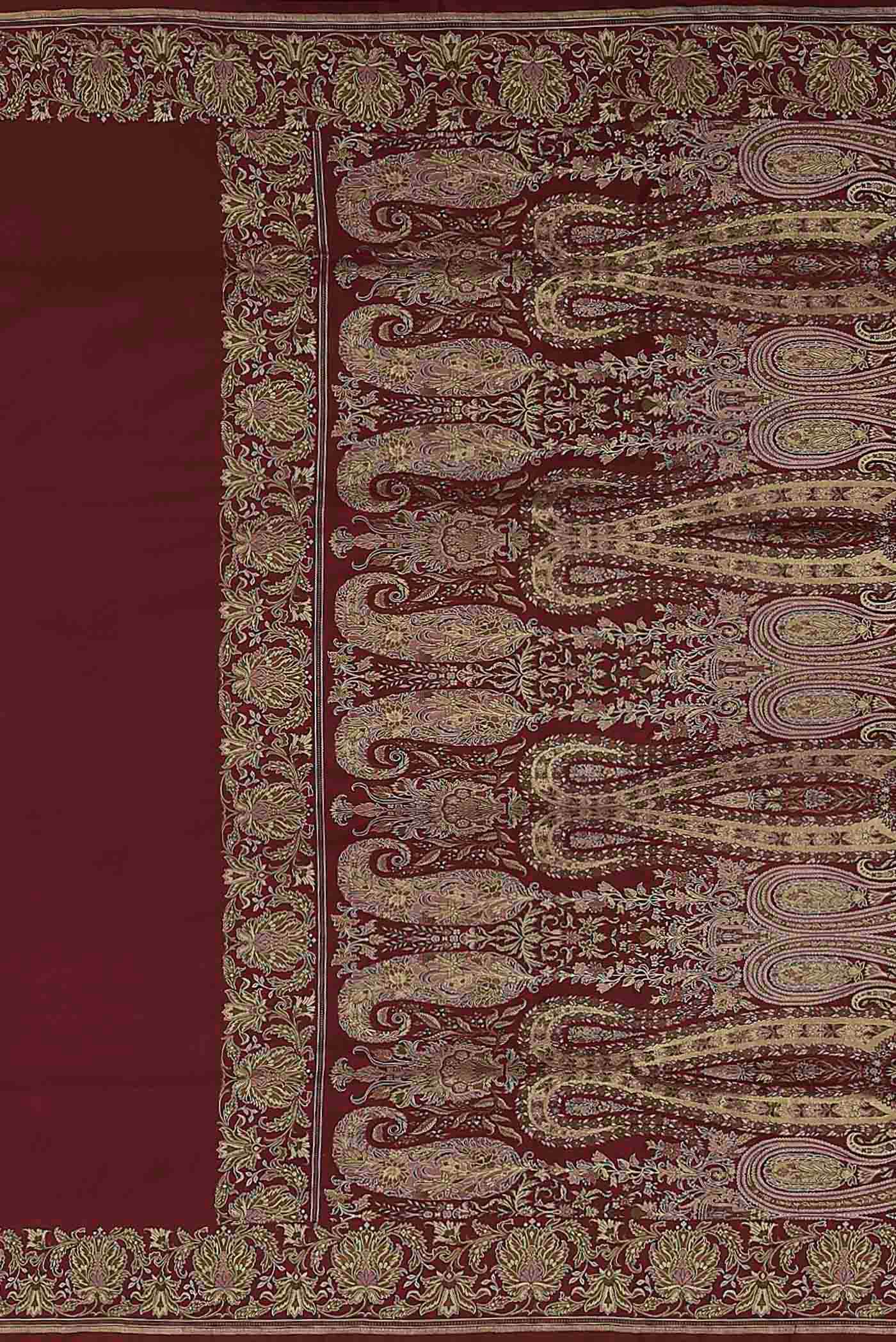 Maroon Banarasi Silk Saree