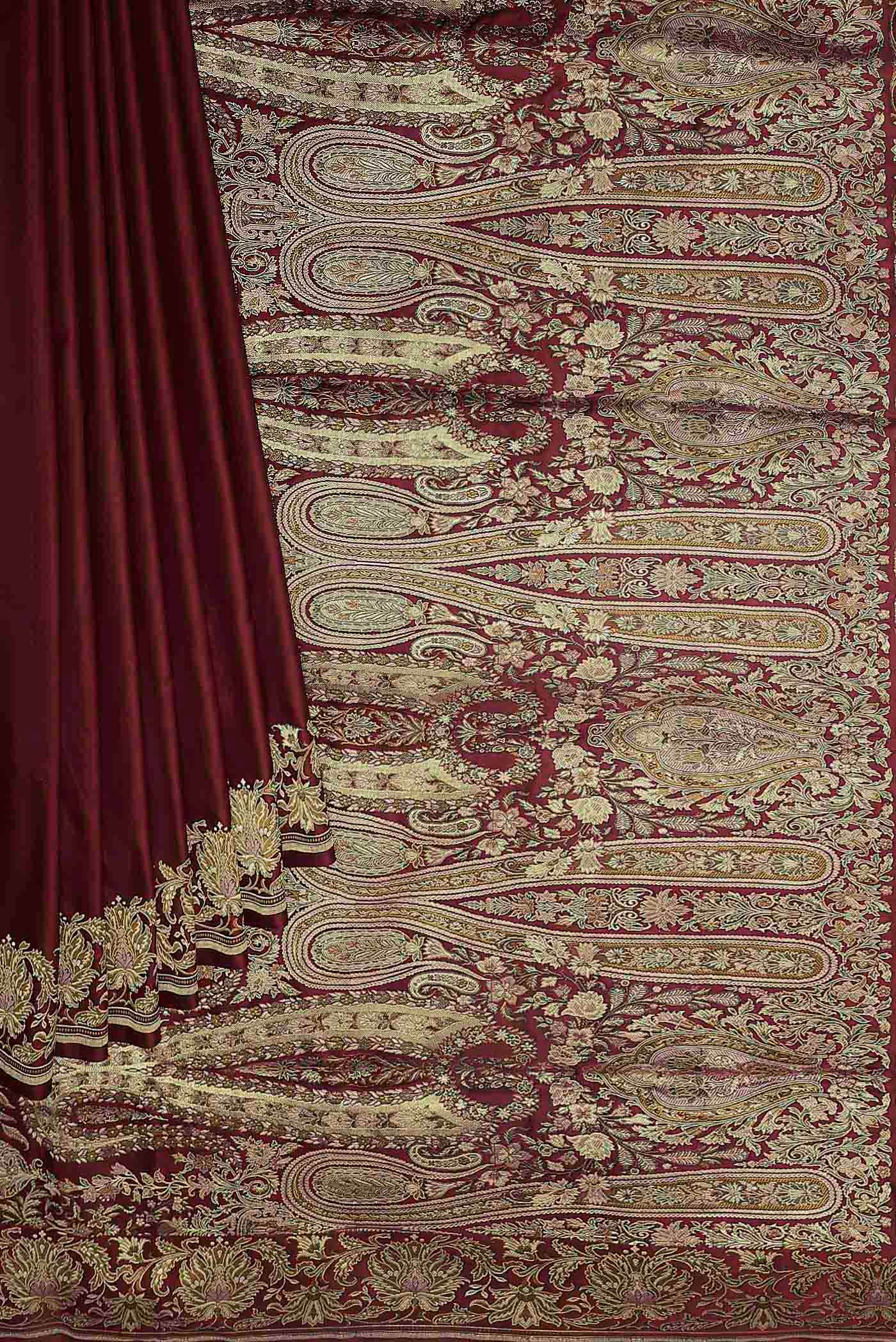 Maroon Banarasi Silk Saree
