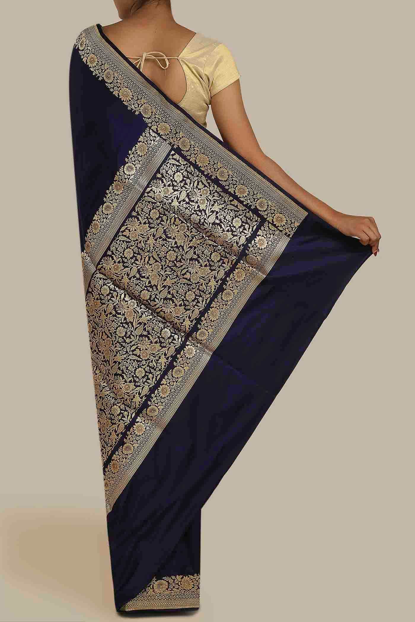 Blue Banarasi Silk Saree