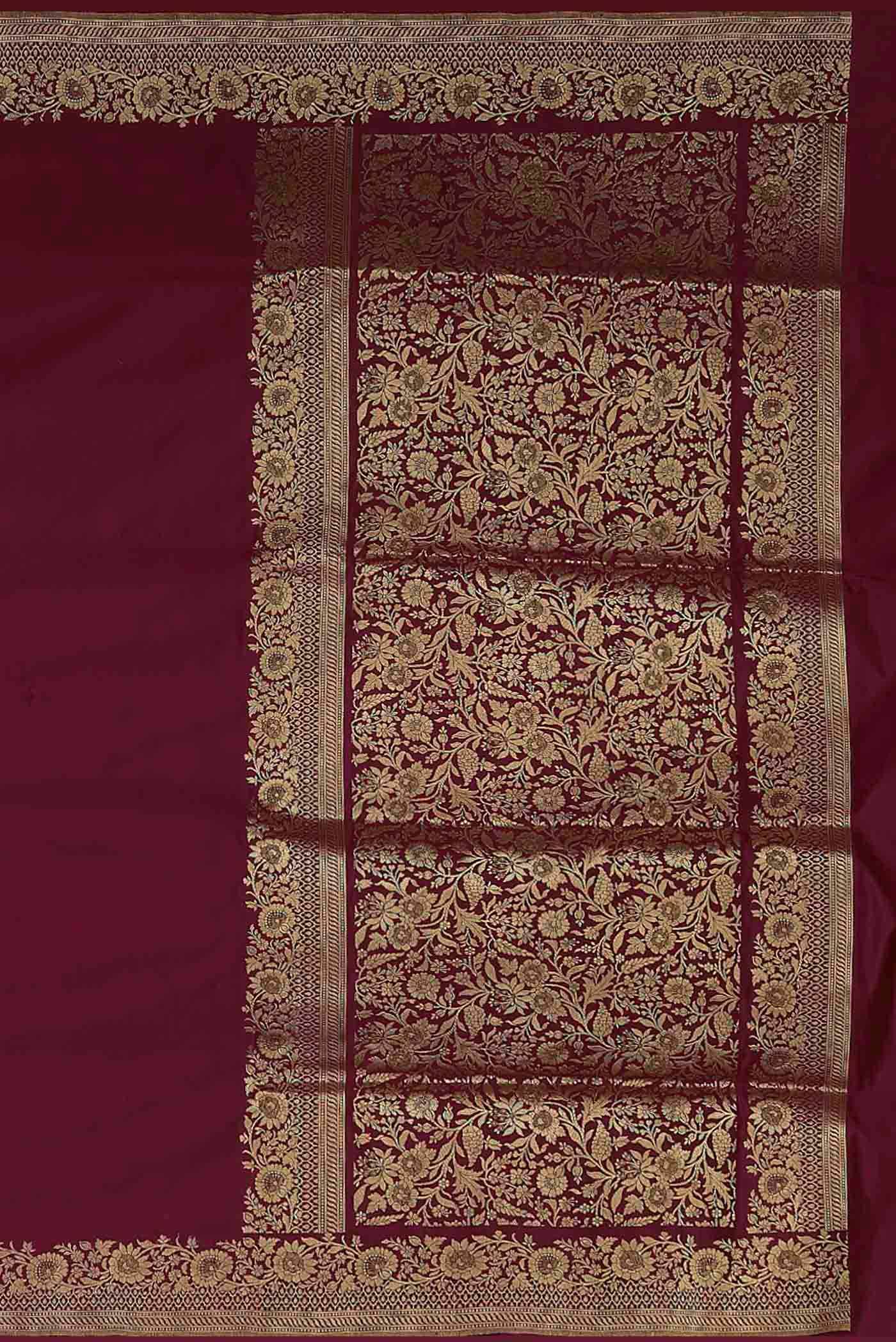 Maroon Banarasi Silk Saree