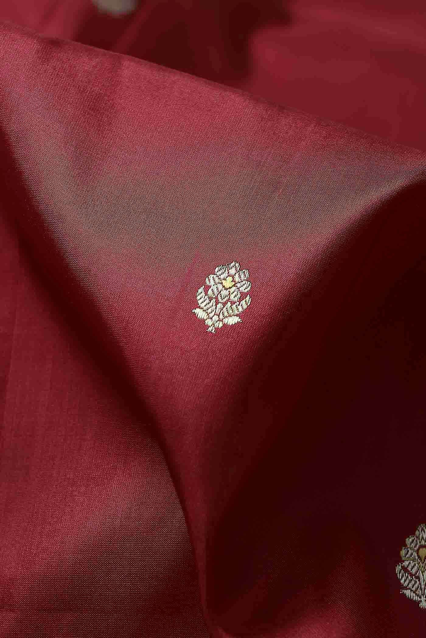 Maroon Banarasi Silk Saree
