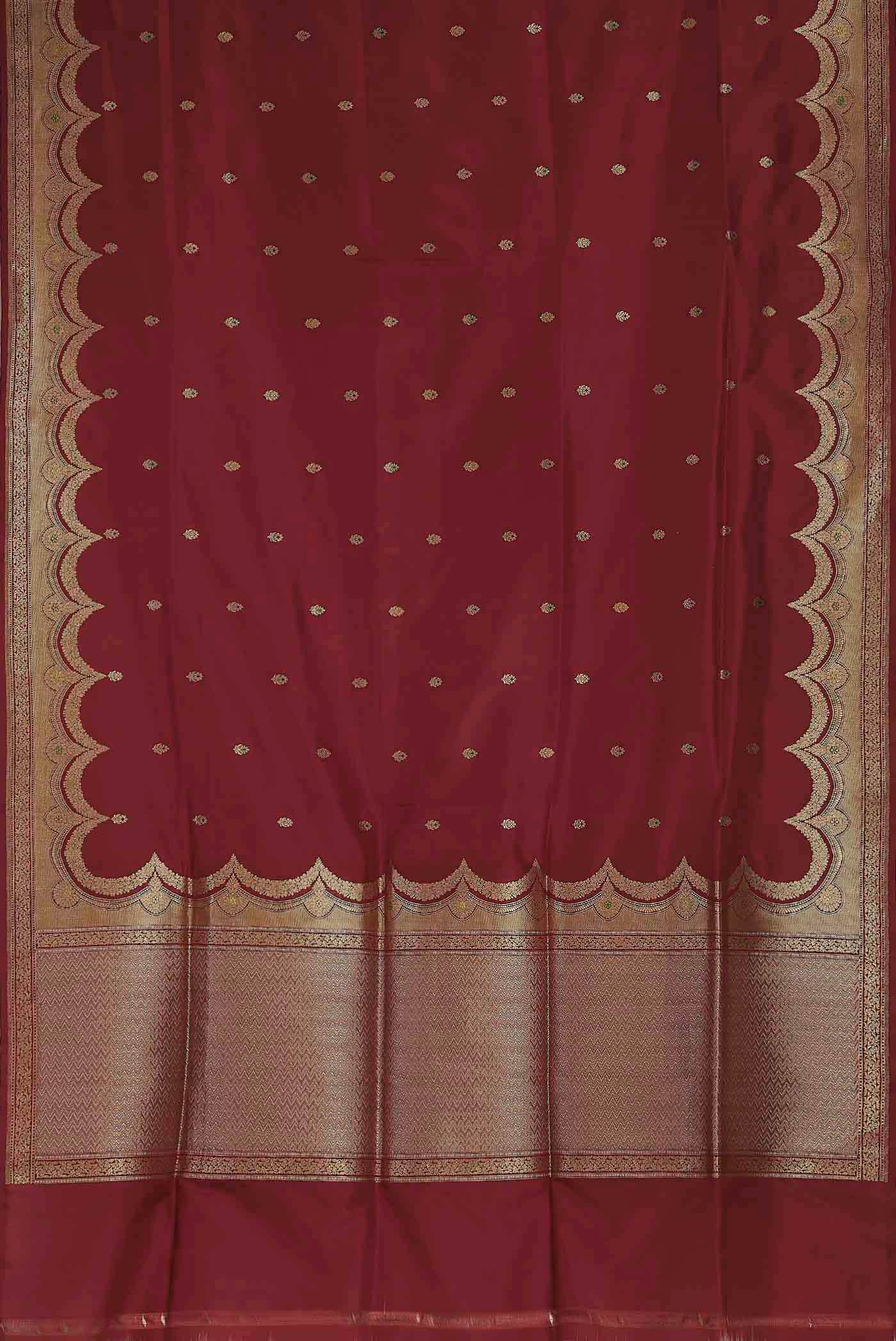 Maroon Banarasi Silk Saree