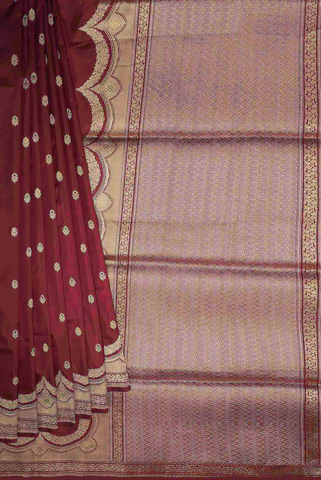 Maroon Banarasi Silk Saree