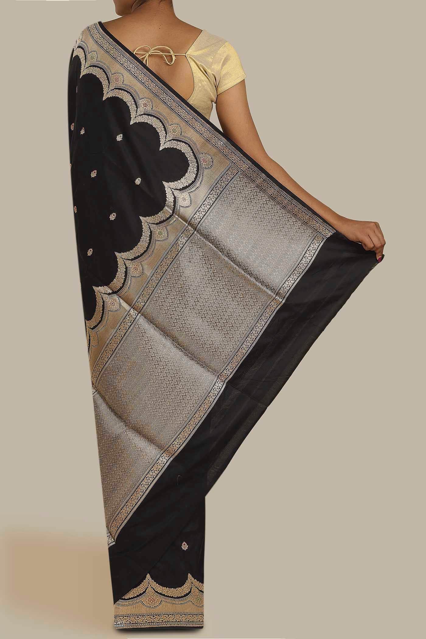 Black Banarasi Silk Saree