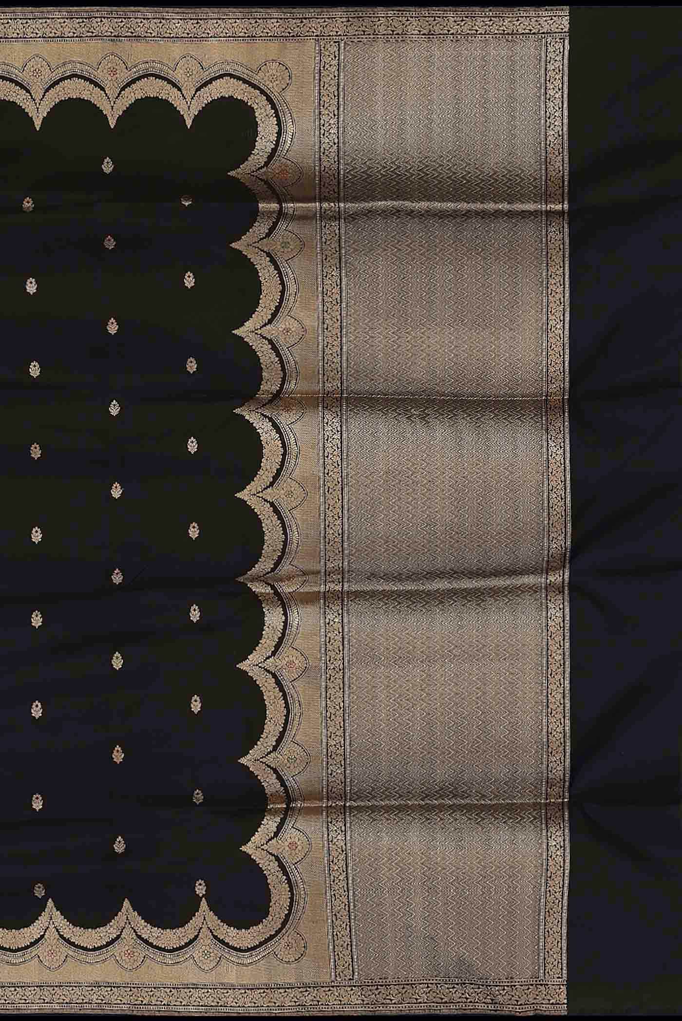 Black Banarasi Silk Saree