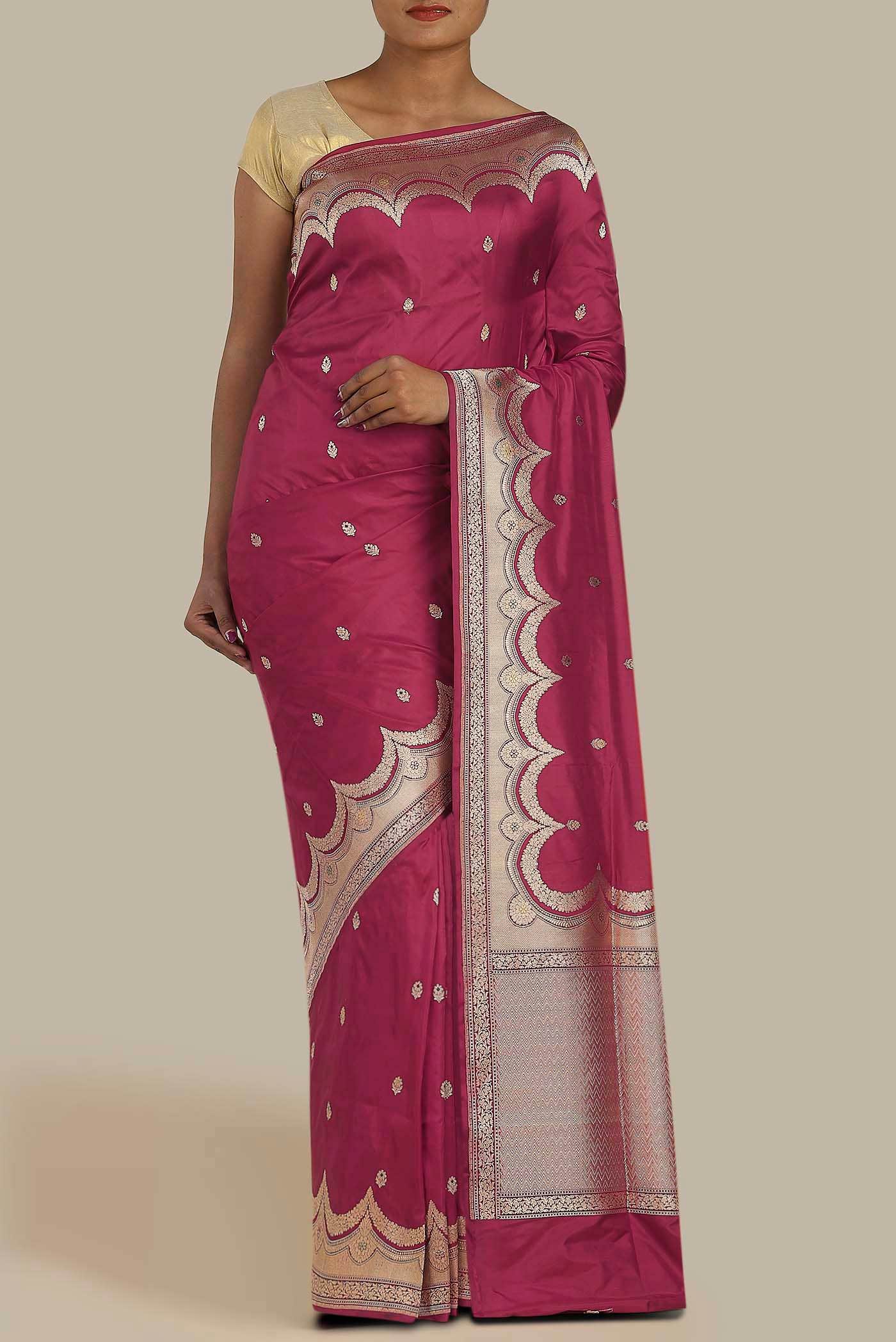 Pink Banarasi Silk Saree