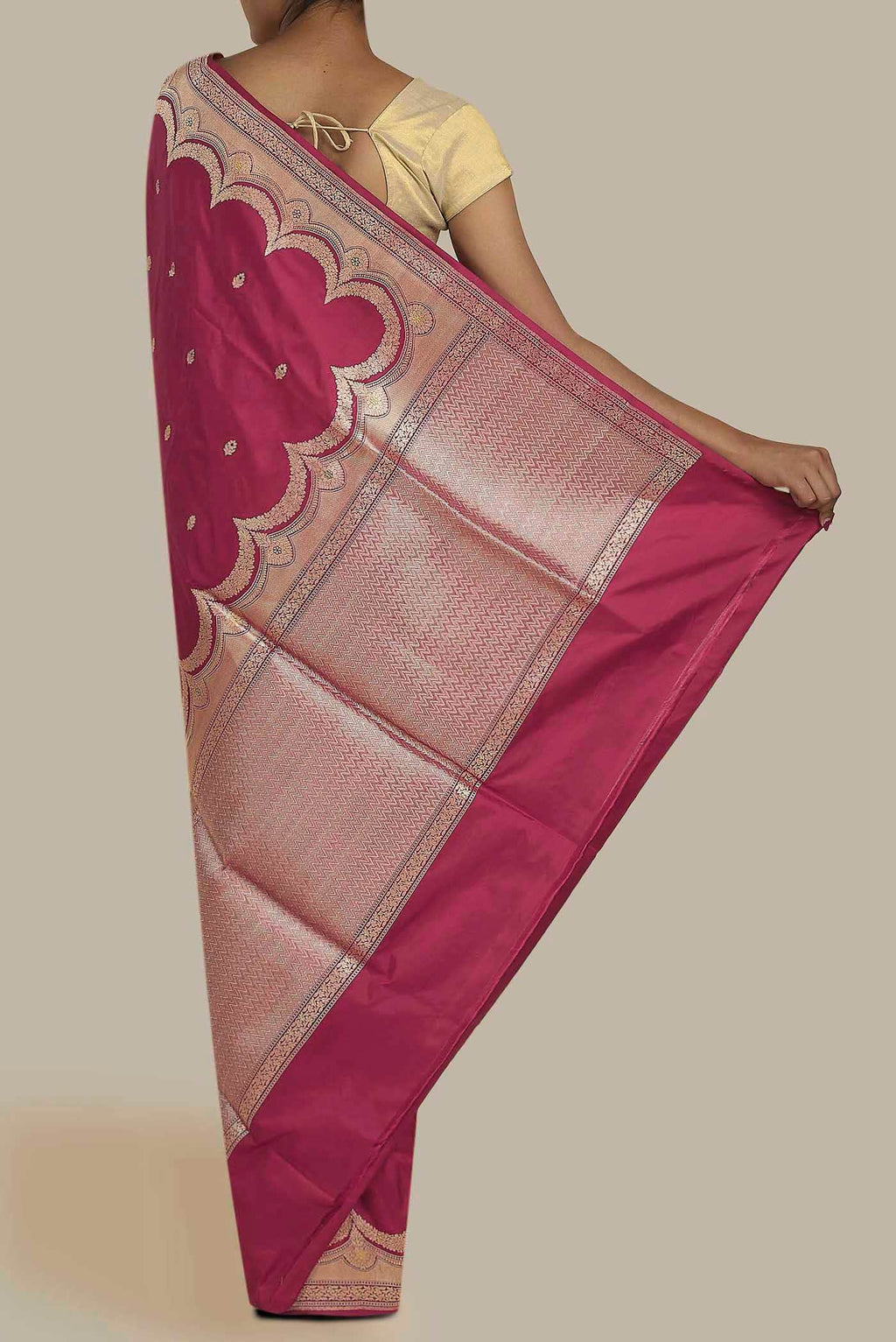 Pink Banarasi Silk Saree