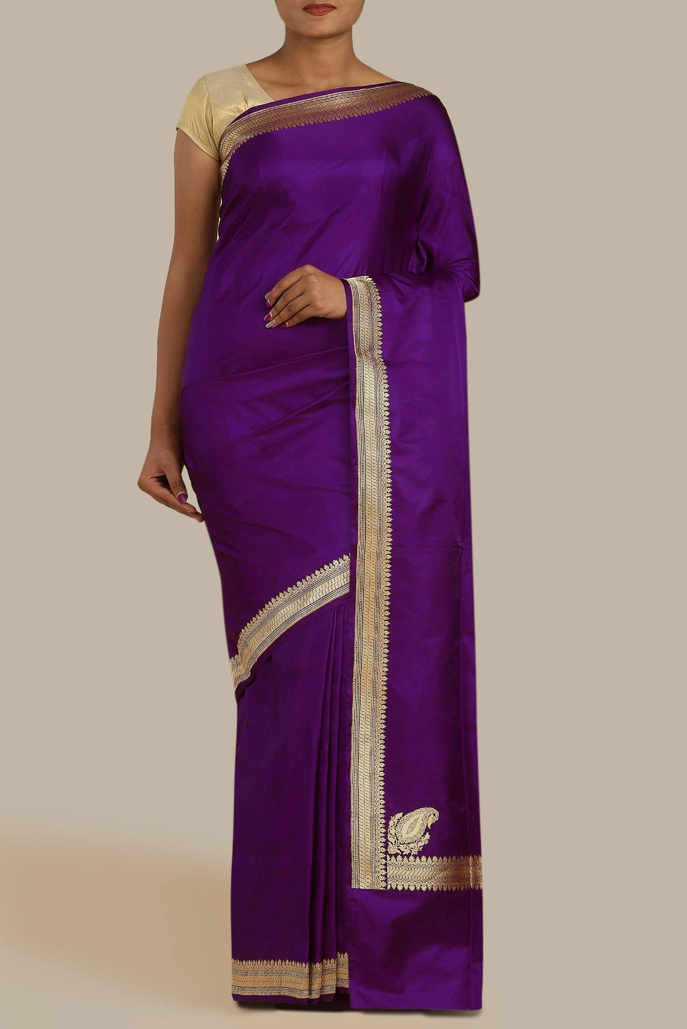 Violet Banarasi Silk Saree