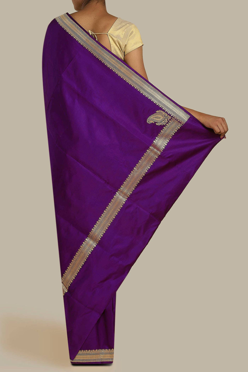 Violet Banarasi Silk Saree