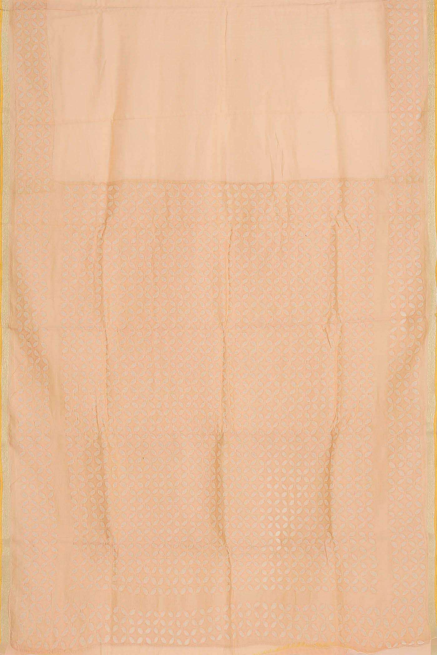 Peach Chanderi Silk Cotton Saree