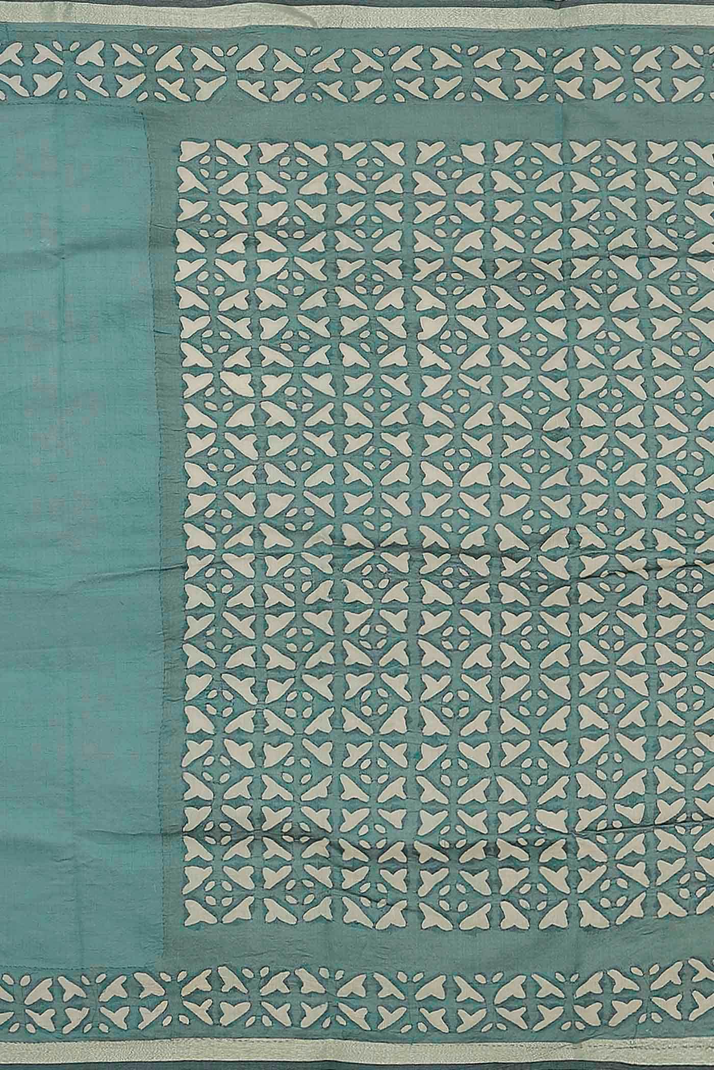 Green Chanderi Silk Cotton Saree