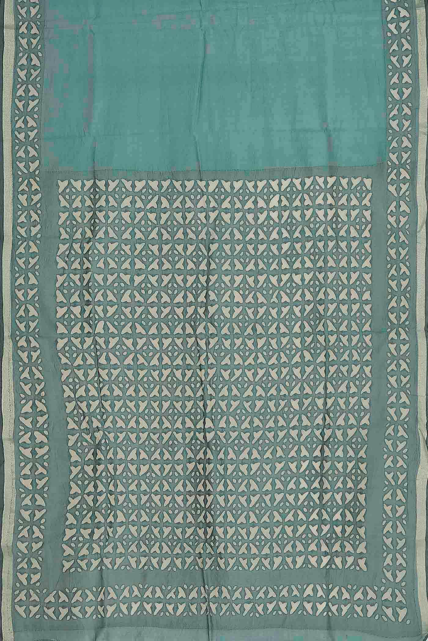 Green Chanderi Silk Cotton Saree