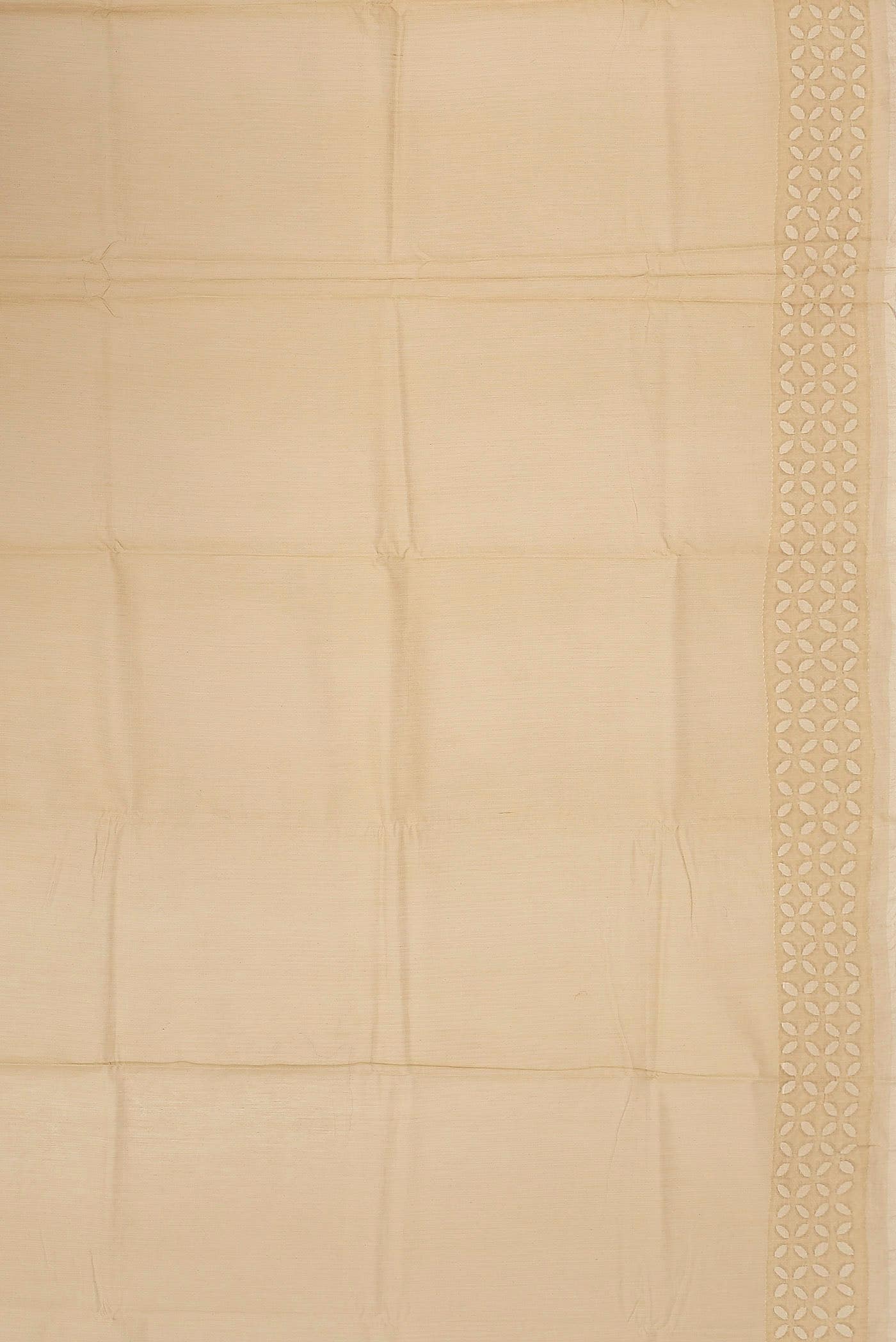 Beige Chanderi Silk Cotton Saree