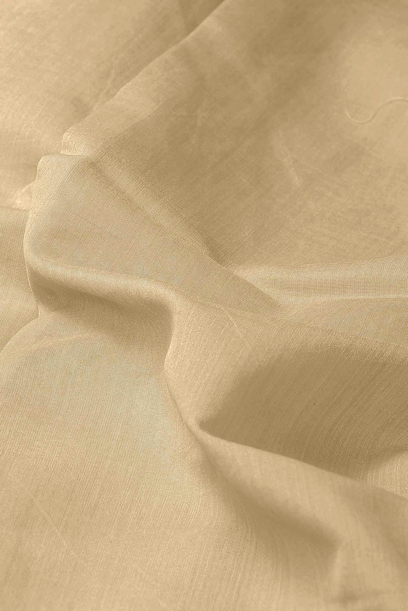 Beige Chanderi Silk Cotton Saree