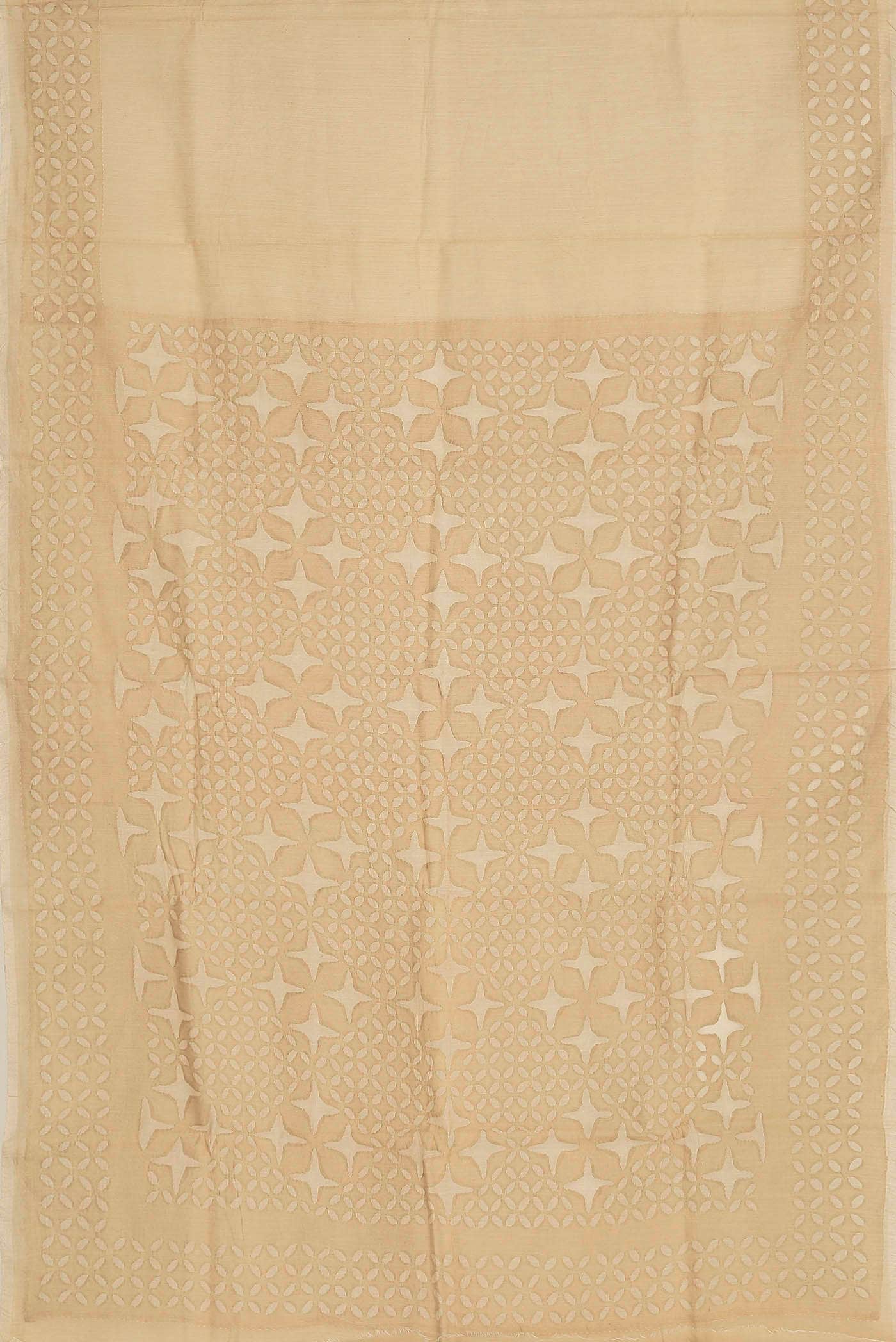 Beige Chanderi Silk Cotton Saree