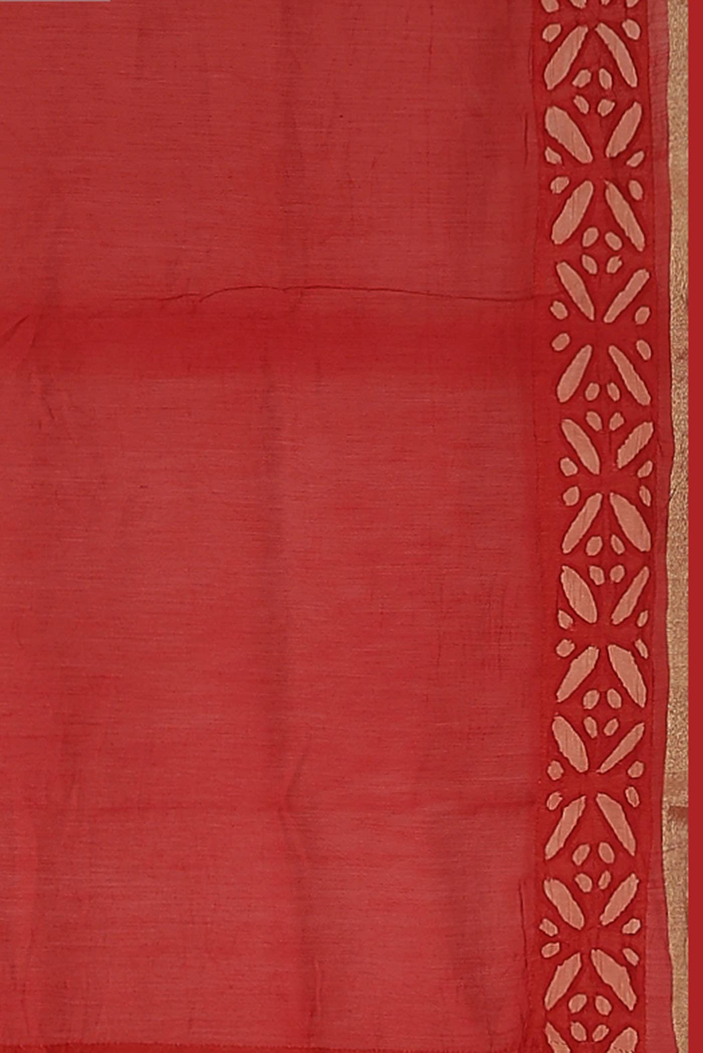 Red Chanderi Silk Cotton Saree