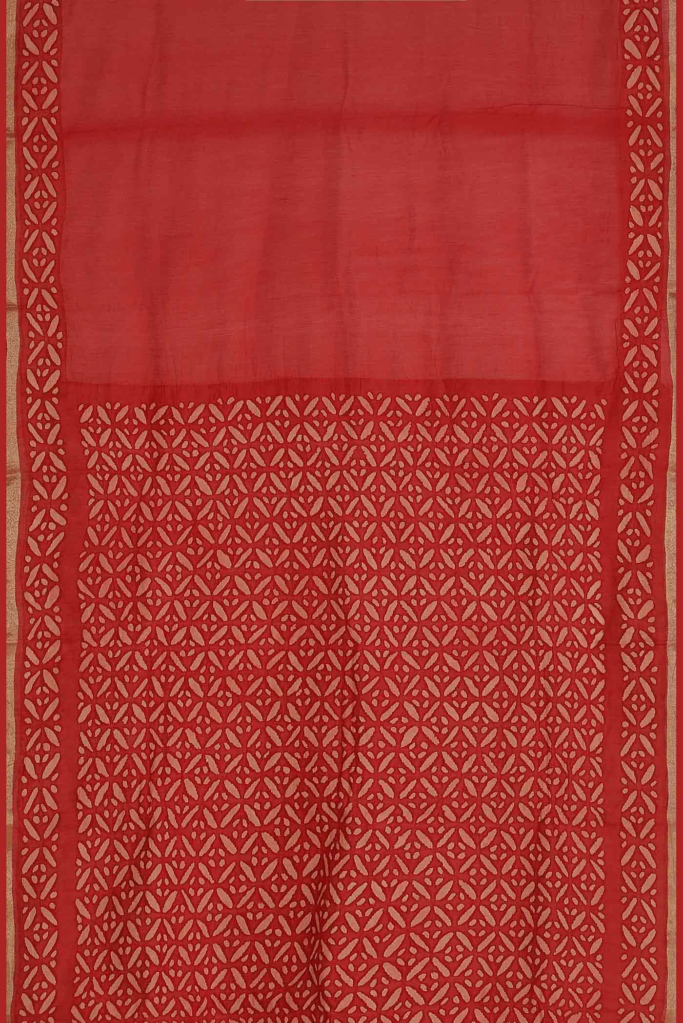 Red Chanderi Silk Cotton Saree